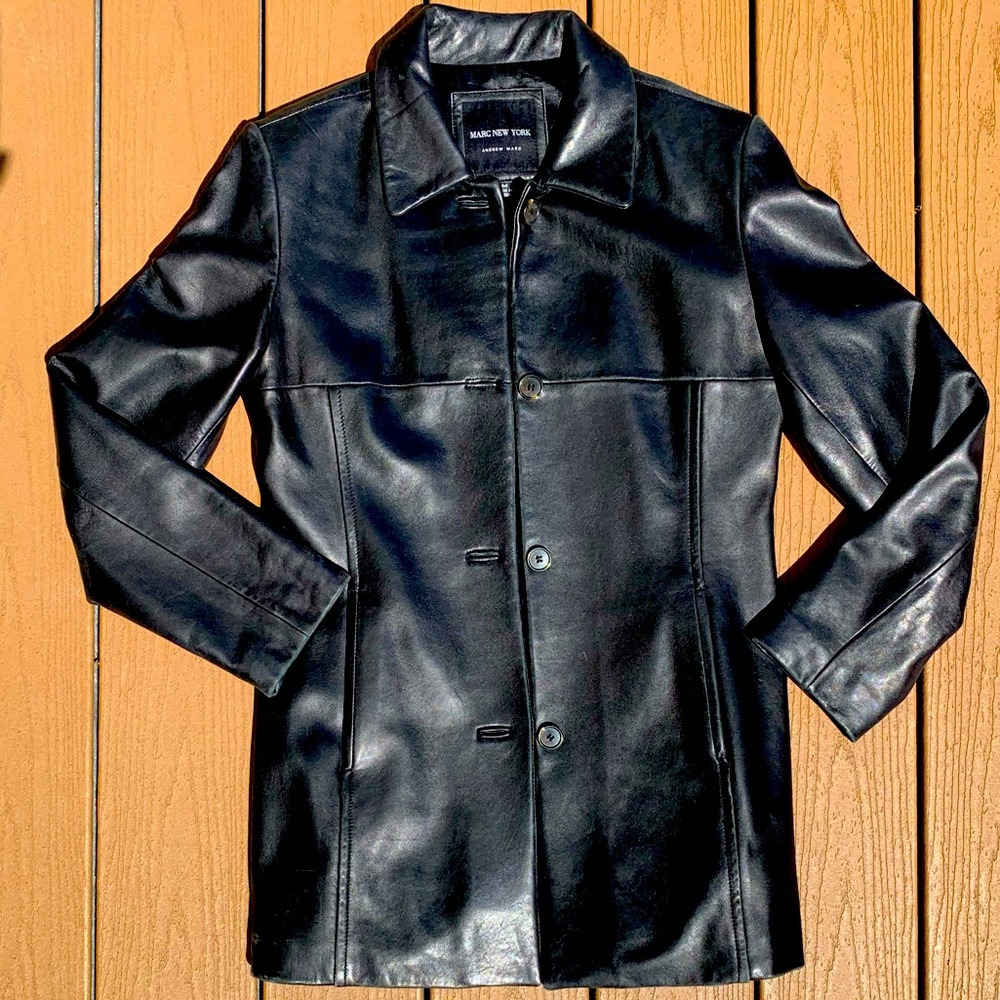 SUPER SOFT ANDREW MARC LAMB LEATHER JACKET SZ M